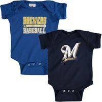 Newborn & Infant Soft as a Grape Navy/Royal Milwaukee Brewers 2-Piece Body Suit