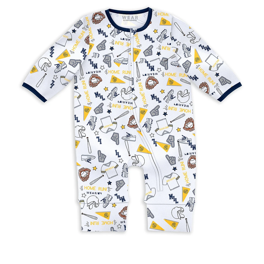 Newborn & Infant WEAR by Erin Andrews Milwaukee Brewers Sleep Play Set