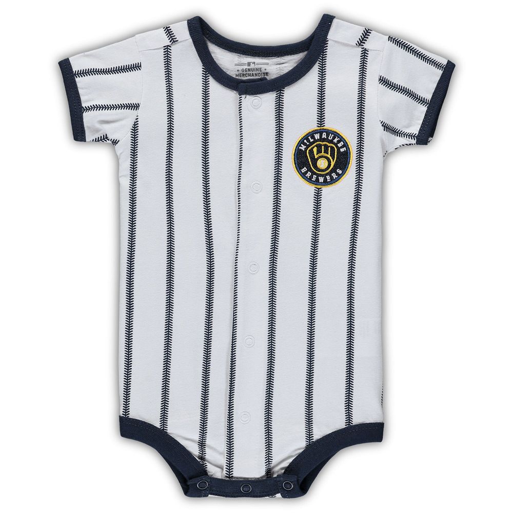 Boston Red Sox Newborn Power Hitter Short Sleeve Bodysuit - White/Navy