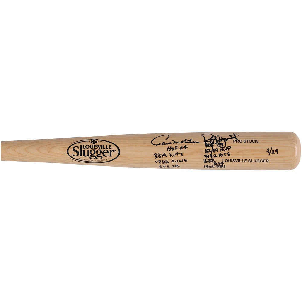 Paul Molitor & Robin Yount Milwaukee Brewers Dual-Signed Louisville Slugger Bat with Multiple Inscriptions - Limited Edition of 19
