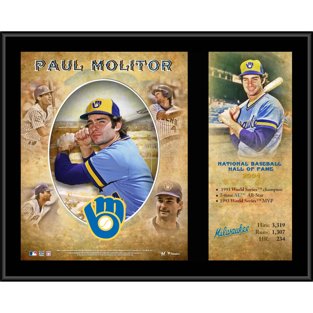 Lids Paul Molitor Milwaukee Brewers Fanatics Authentic 12 x 15