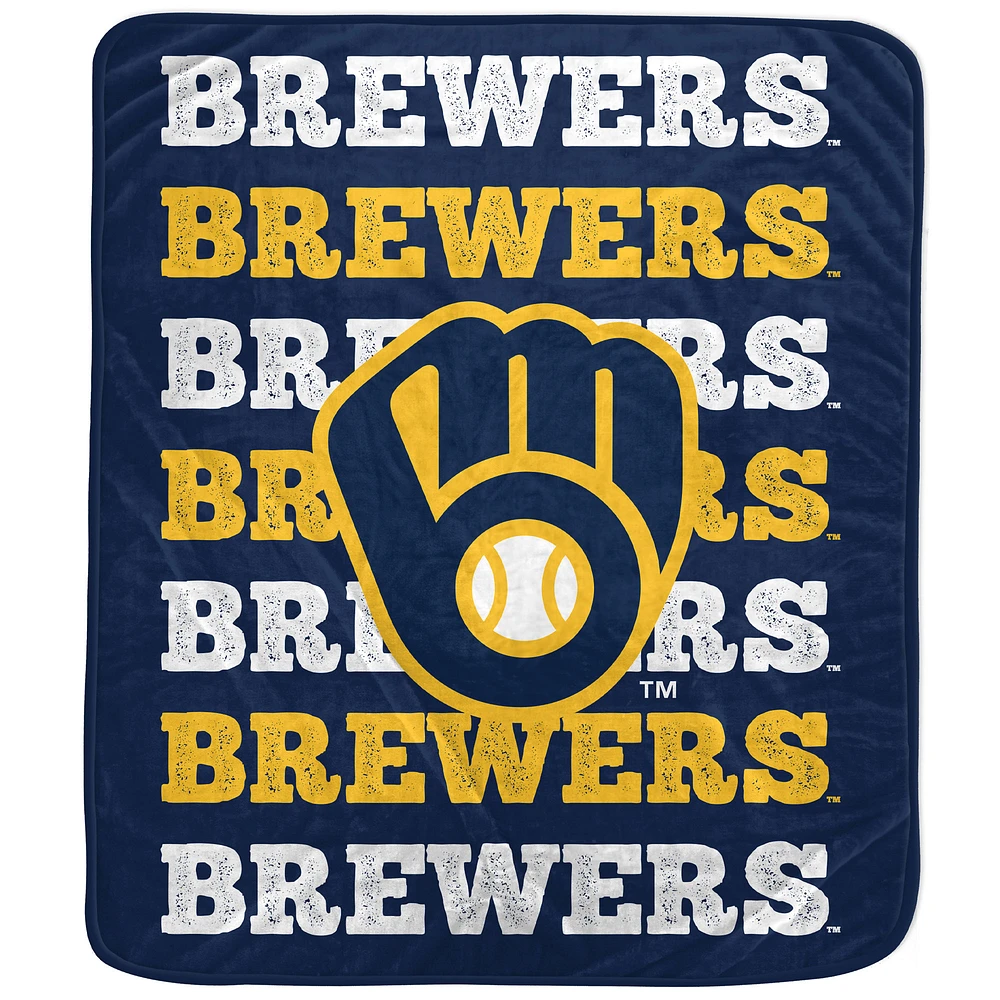 Couverture en peluche avec logo Pegasus Milwaukee Brewers 60'' x 70''