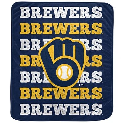 Pegasus Milwaukee Brewers 60'' x 70'' Logo Wordmark Plush Blanket