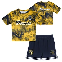 Preschool  Gold Milwaukee Brewers Hitter Infielder 2-Piece Set