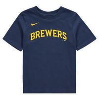 Preschool Nike Christian Yelich Navy Milwaukee Brewers Player Name & Number - T-Shirt