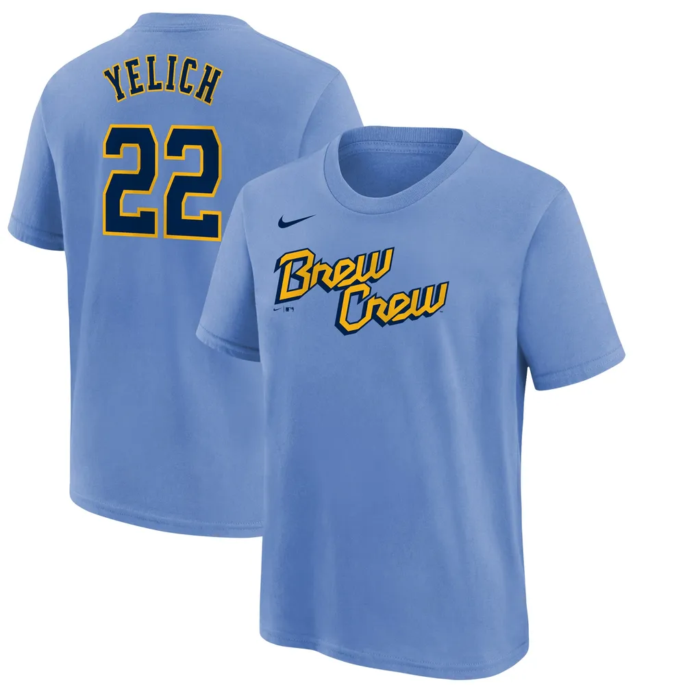 Lids Christian Yelich Milwaukee Brewers Nike Preschool 2022 City Connect  Name & Number T-Shirt - Powder Blue