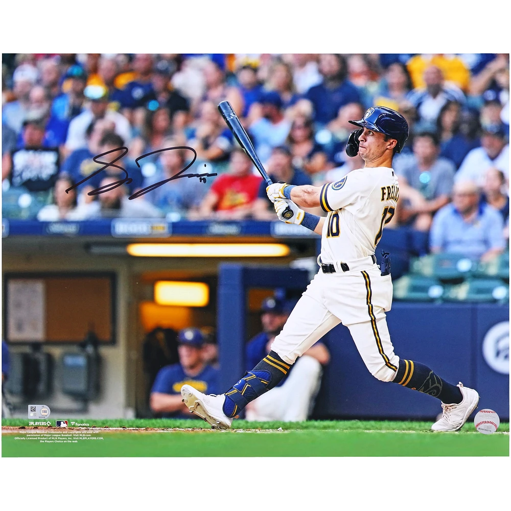 Sal Frelick Milwaukee Brewers Autographed 16" x 20" White Swing Photograph