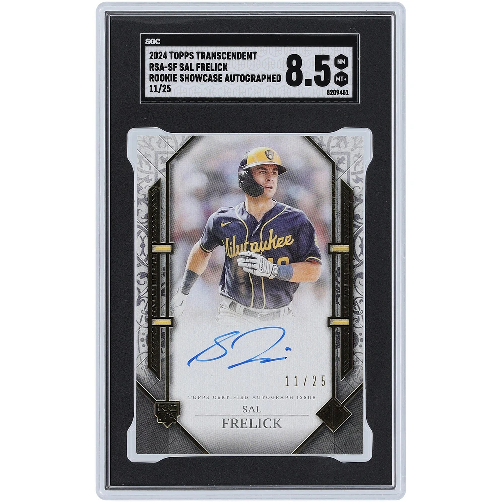 Sal Frelick Milwaukee Brewers Autographed 2024 Topps Transcendent Rookie Showcase Autograph #RSA-SF #11/25 SGC Authenticated 8.5 Rookie Card