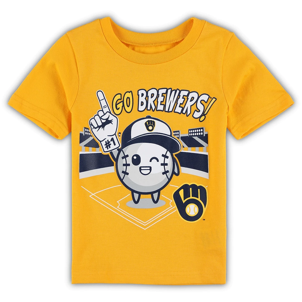 Lids Milwaukee Brewers Toddler Ball Boy T-Shirt - Gold