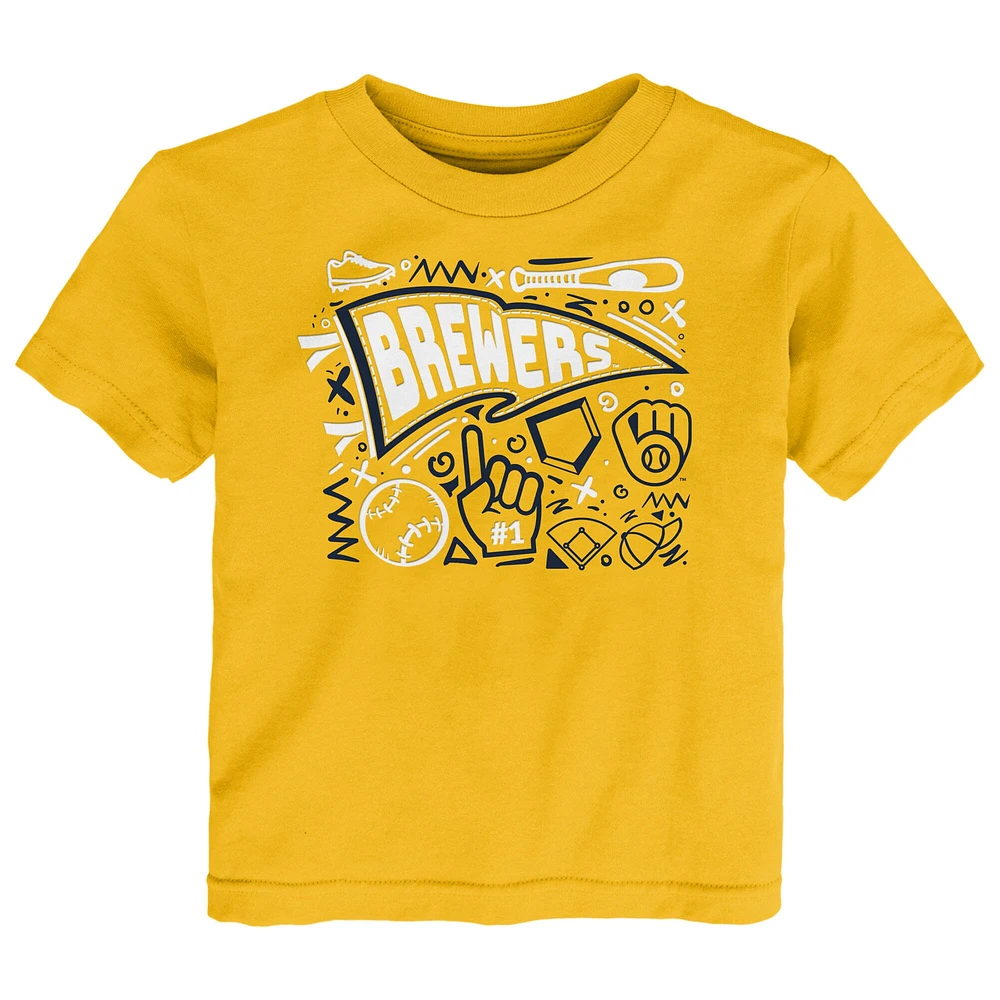 Toddler Gold Milwaukee Brewers Ballpark Fun T-Shirt