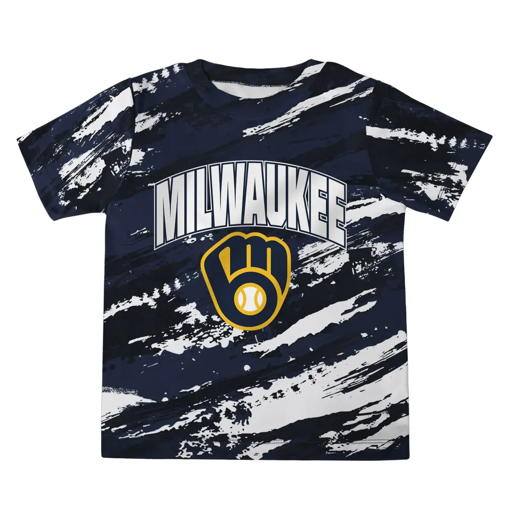 Milwaukee Brewers Youth Stealing Home T-Shirt - Navy