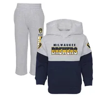 Ensemble de meneur jeu deux pièces Milwaukee Brewers bleu marine/gris chiné pour tout-petits