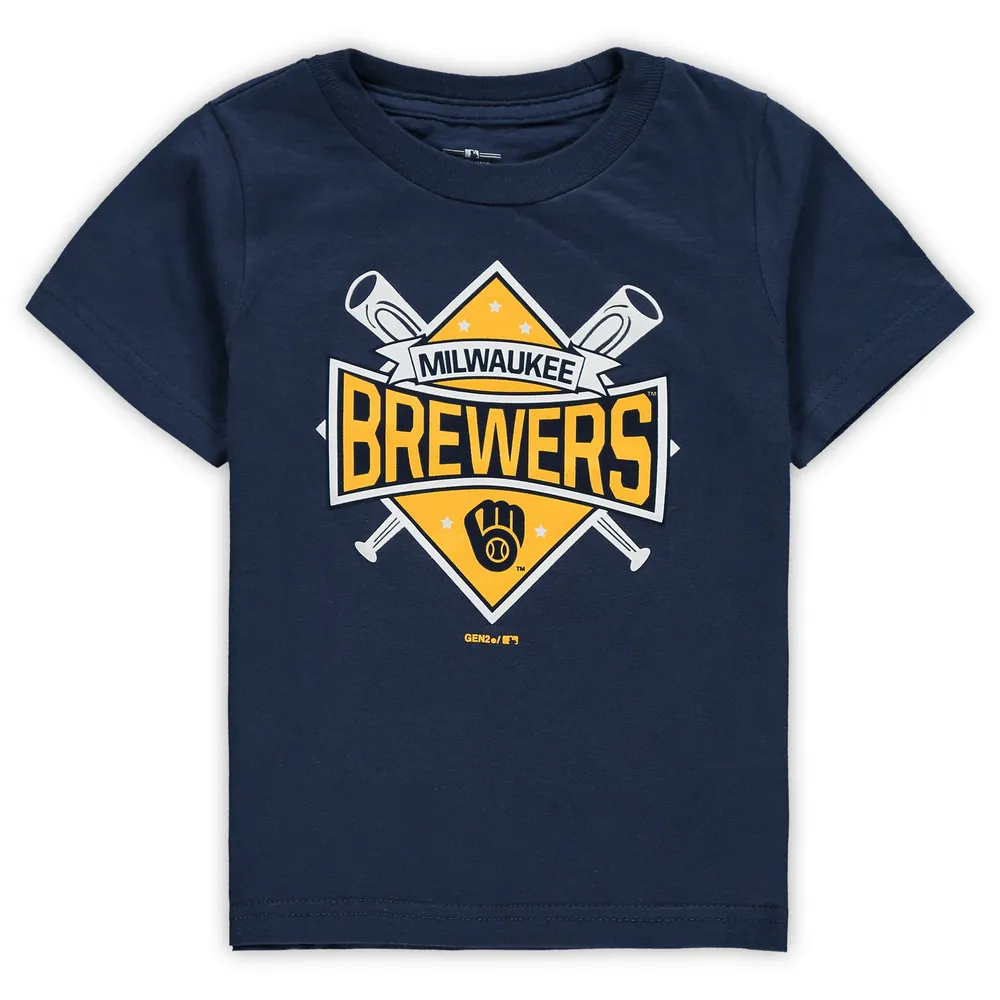 Youth Milwaukee Brewers Gold Primary Logo Team T-Shirt