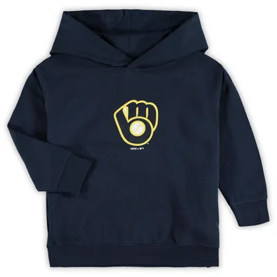 Milwaukee Brewers Toddler Primary Logo Team Pullover Hoodie - Navy