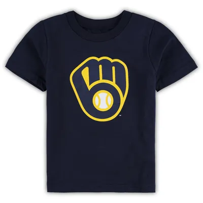 Milwaukee Brewers Toddler Team Crew Primary Logo T-Shirt - Navy