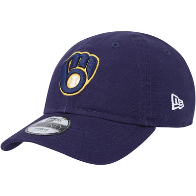 Casquette réglable New Era Milwaukee Brewers Team 9TWENTY bleu marine pour tout-petit