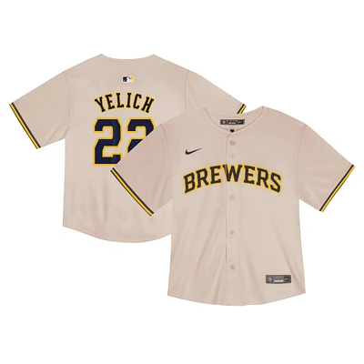 Toddler Nike Christian Yelich Cream Milwaukee Brewers Home Game Jersey