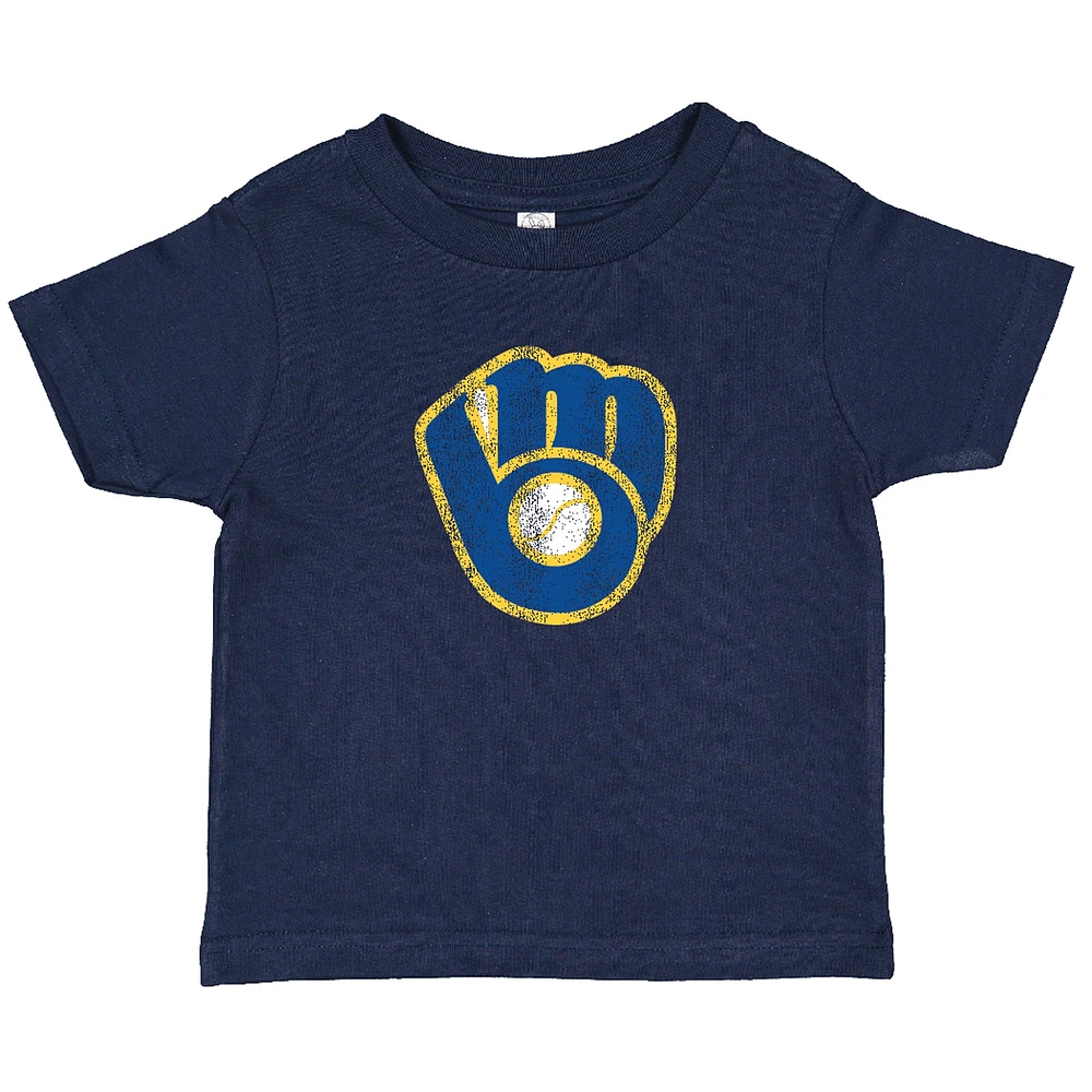 Toddler Soft as a Grape Navy/Gray Milwaukee Brewers Cooperstown Collection Two-Pack T-Shirt Set