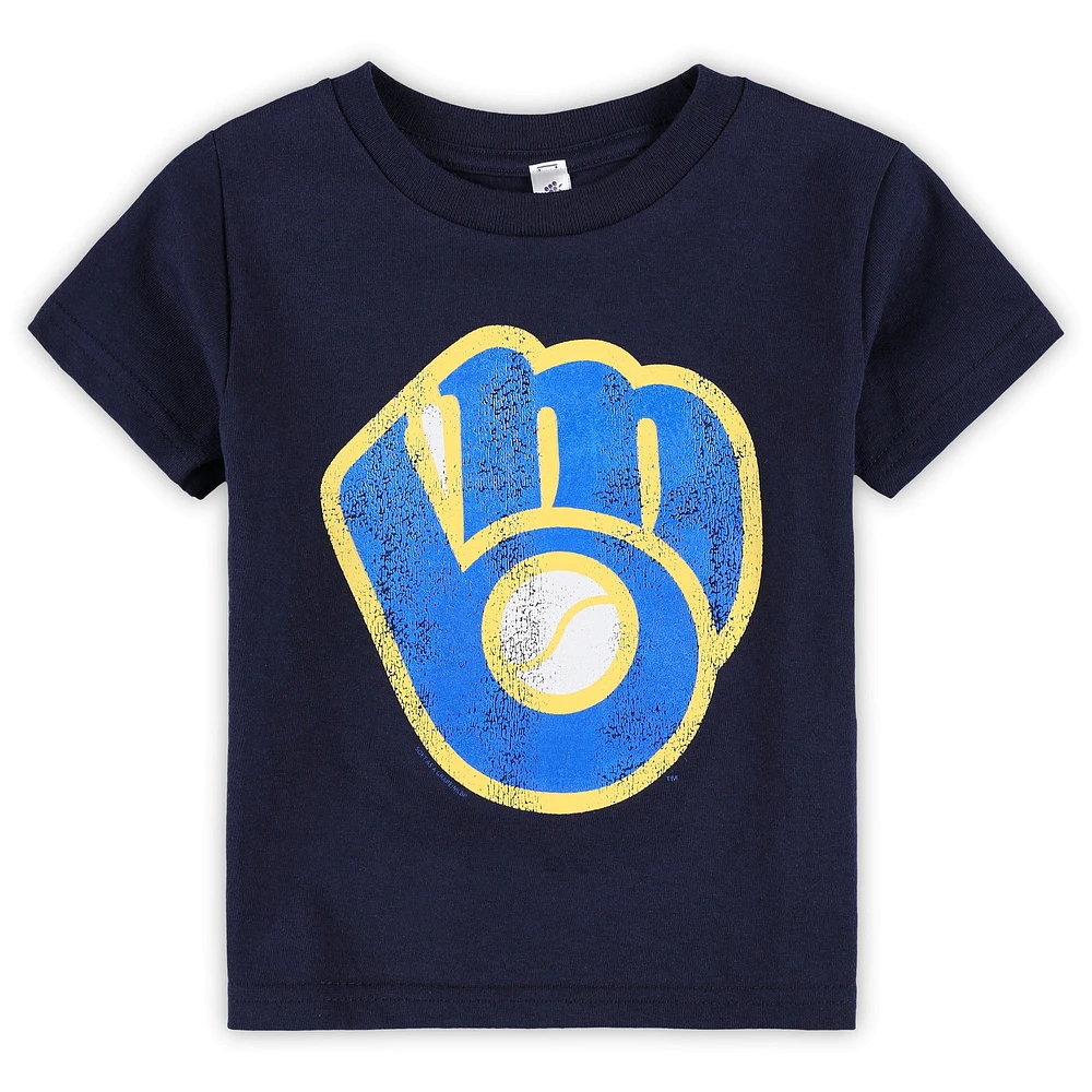 T-shirt de la collection Cooperstown des Brewers Milwaukee, doux comme un raisin, bleu marine, pour tout-petit