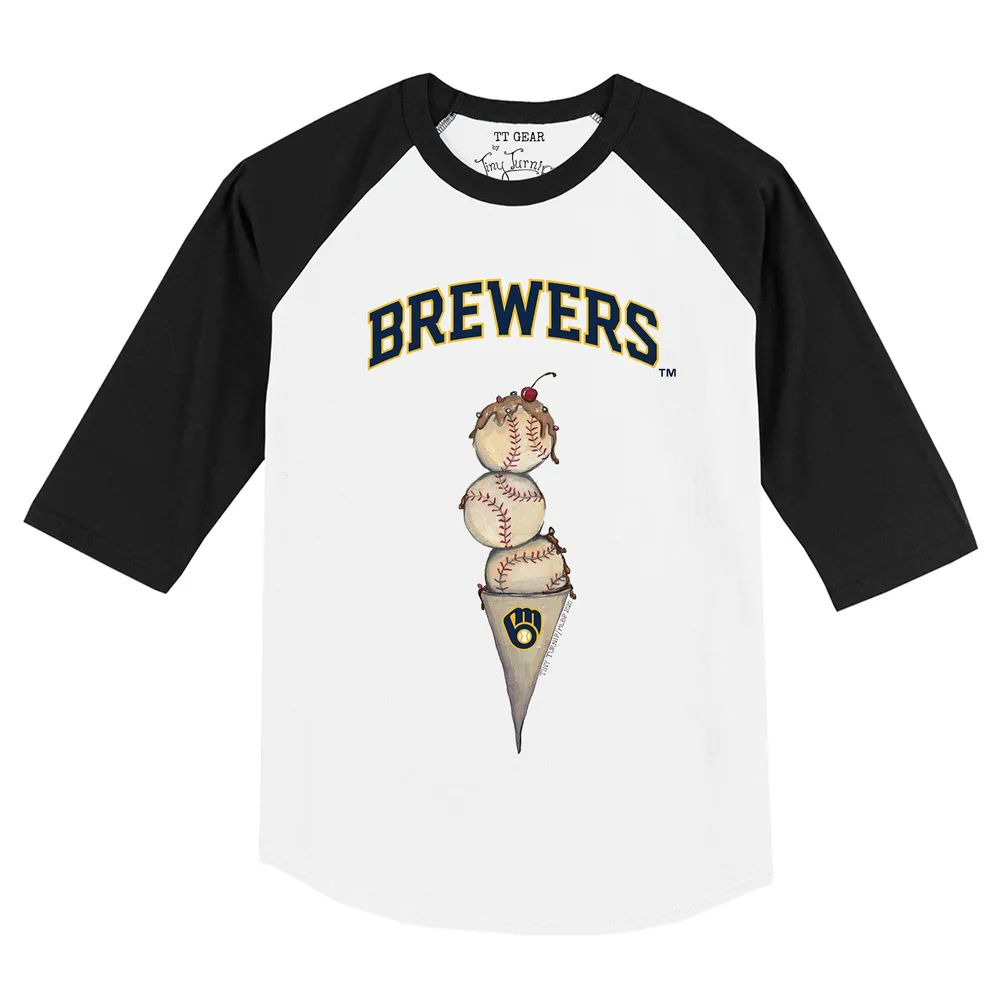 Lids Milwaukee Brewers Tiny Turnip Women's Base Stripe 3/4-Sleeve