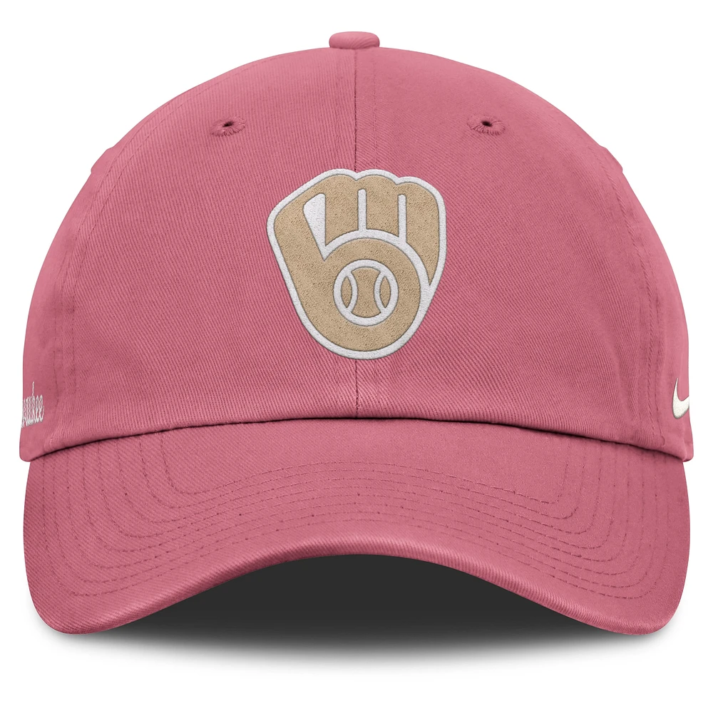 Unisex Nike Pink Milwaukee Brewers Club Adjustable Hat