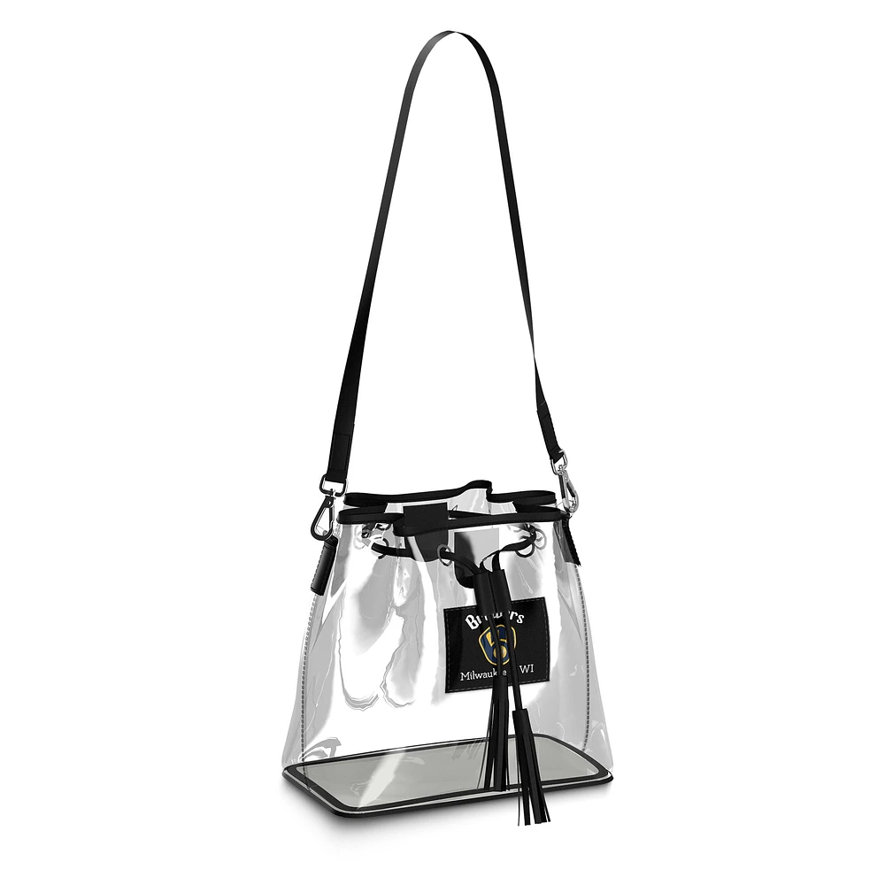 WEAR by Erin Andrews Milwaukee Brewers Clear Stadium Bucket Purse