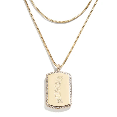 WEAR by Erin Andrews x Baublebar Milwaukee Brewers Dog Tag Collier