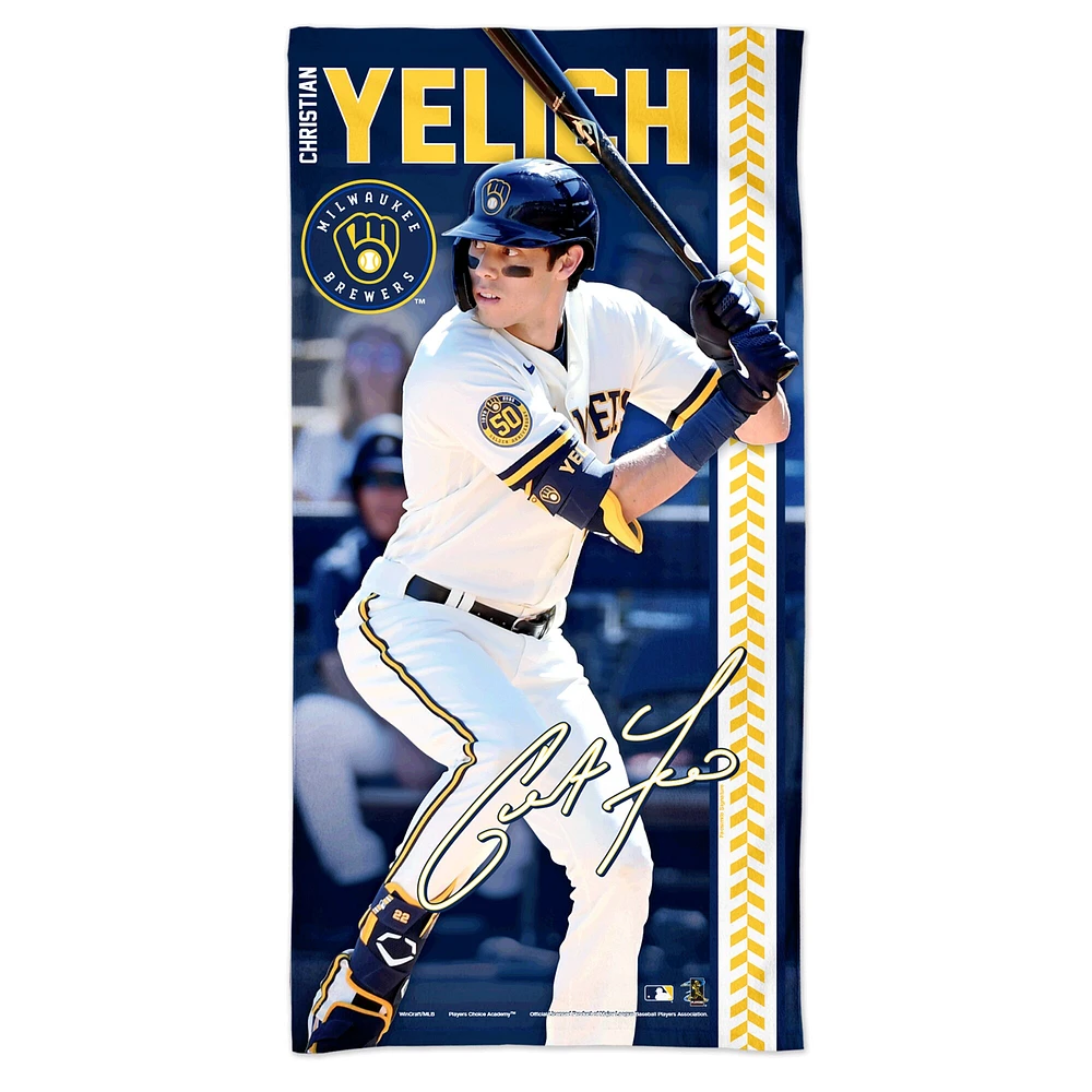 Lids Christian Yelich Milwaukee Brewers WinCraft 30 x 60 Spectra Player  Beach Towel