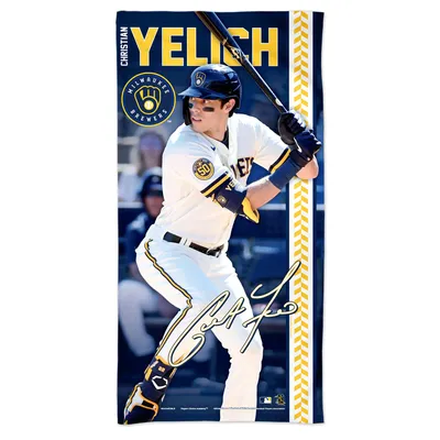 Serviette de plage WinCraft Christian Yelich Milwaukee Brewers 76,2 x 152,4 cm Spectra Player