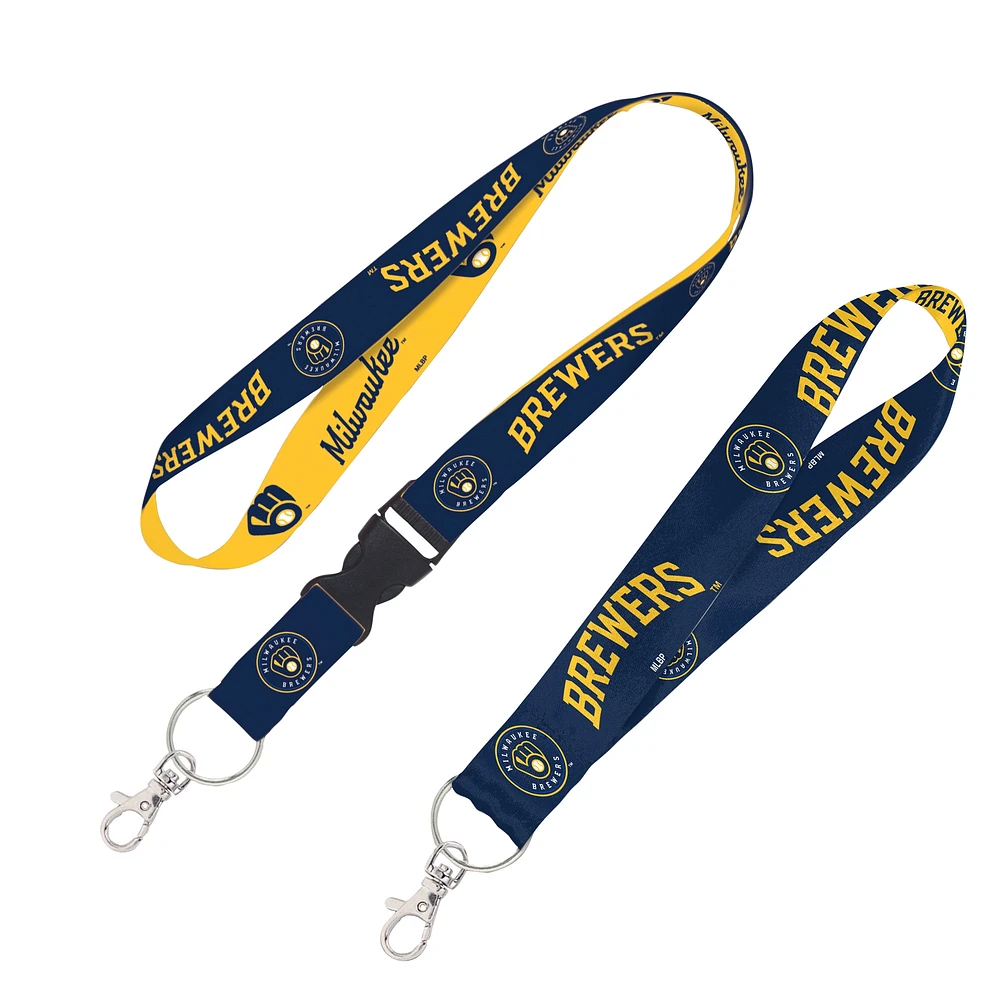 WinCraft Milwaukee Brewers 2-Pack Lanyard with Detachable Buckle & Key Strap Set