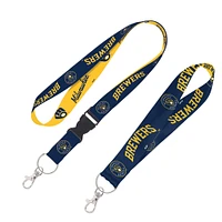 WinCraft Milwaukee Brewers 2-Pack Lanyard with Detachable Buckle & Key Strap Set