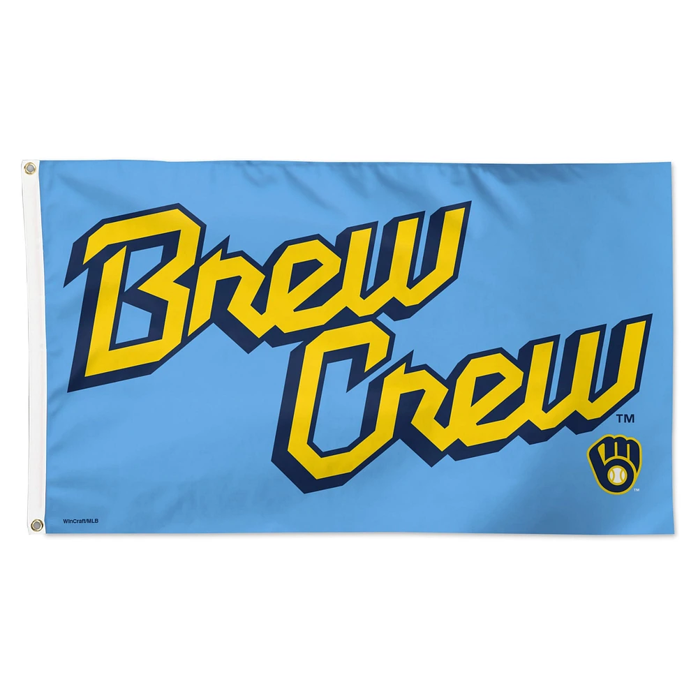 WinCraft Milwaukee Brewers 3' x 5' Single-Sided City Connect Deluxe Flag