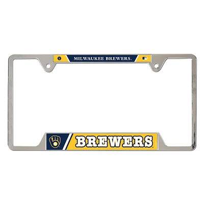 WinCraft Milwaukee Brewers Cadre de plaque d'immatriculation en métal chromé