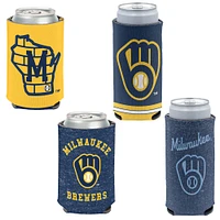 WinCraft Milwaukee Brewers Slim & 12oz. Can Cooler 4-Pack Set