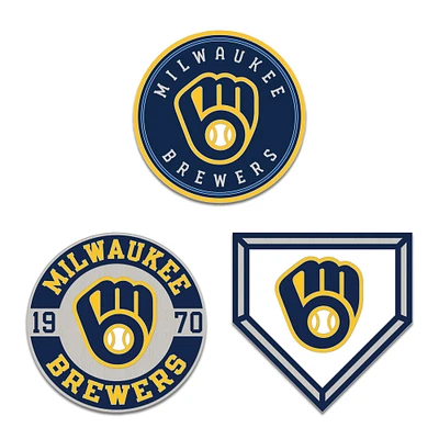 Ensemble de pin de collection WinCraft Milwaukee Brewers en trois pièces