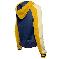 Women's New Era  Navy Milwaukee Brewers Cooperstown Collection Cropped Raglan Pullover Hoodie