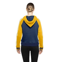 Women's New Era  Navy Milwaukee Brewers Cooperstown Collection Cropped Raglan Pullover Hoodie