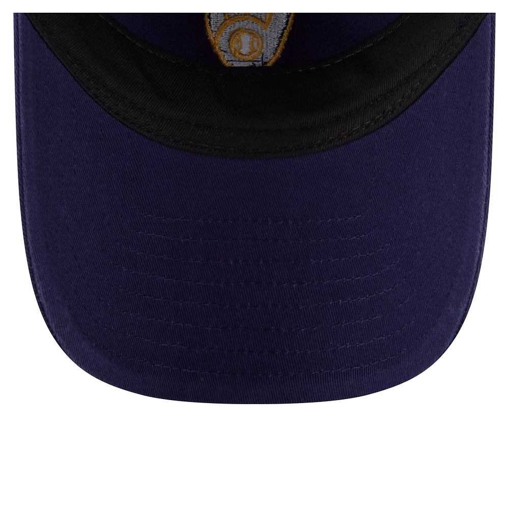 Women's New Era  Navy Milwaukee Brewers Preppy Team 9TWENTY Adjustable Hat