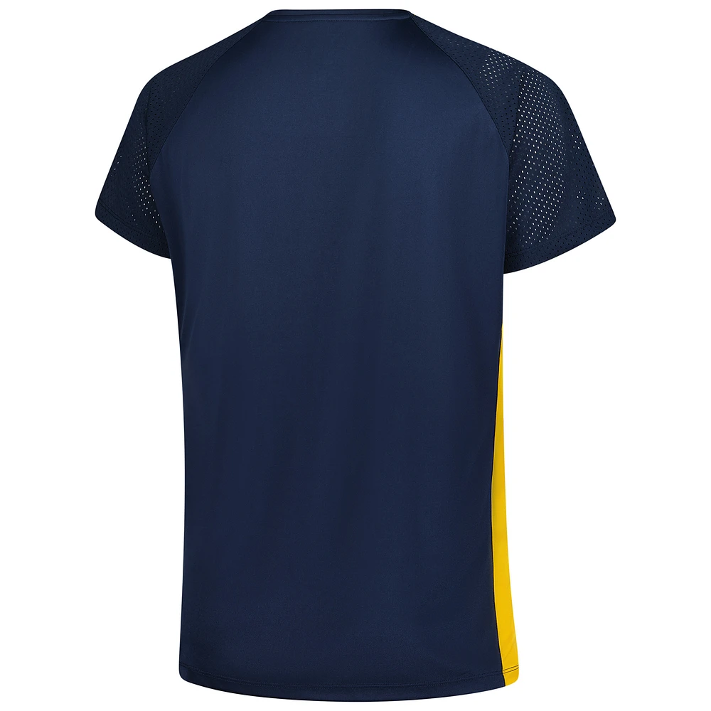 Women's Profile  Navy Milwaukee Brewers Glitter Raglan V-Neck T-Shirt