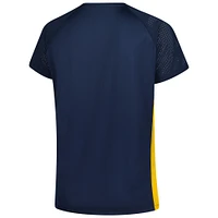 Women's Profile  Navy Milwaukee Brewers Glitter Raglan V-Neck T-Shirt