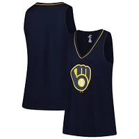 Débardeur à col en V Stellar Win de grande taille pour femme, bleu marine, des Milwaukee Brewers