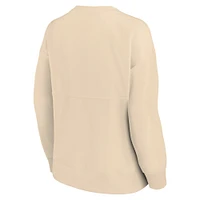 Women's Profile  Oatmeal Milwaukee Brewers French Terry Pullover Sweatshirt