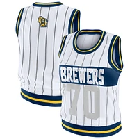 Women's WEAR by Erin Andrews  White Milwaukee Brewers Sporty Tank Top