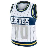 Women's WEAR by Erin Andrews  White Milwaukee Brewers Sporty Tank Top