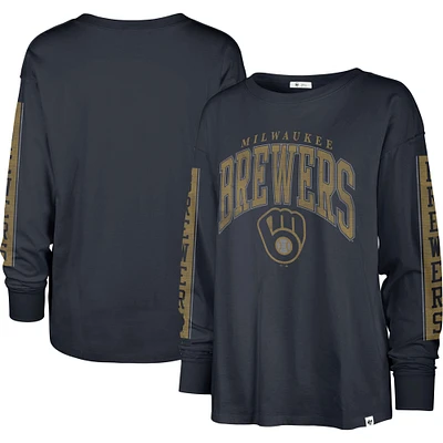 Women's '47 Navy Milwaukee Brewers Statement Long Sleeve T-Shirt