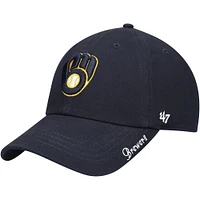 Casquette ajustable 47 Milwaukee Brewers Team Miata Clean Up pour femme, bleu marine