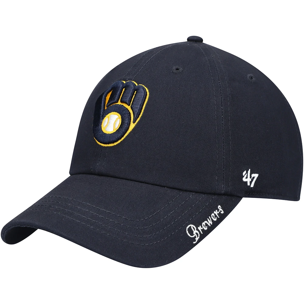 Casquette ajustable 47 Milwaukee Brewers Team Miata Clean Up pour femme, bleu marine