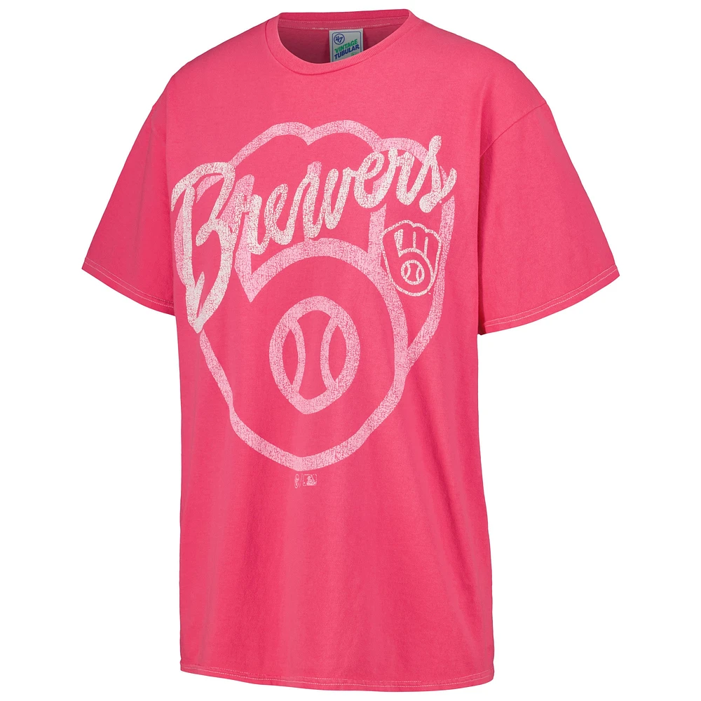 Women's '47 Pink Milwaukee Brewers Dopamine Tradition T-Shirt