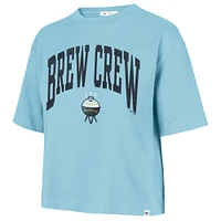 Women's '47  Powder Blue Milwaukee Brewers City Connect Shale Drop Shoulder Cropped T-Shirt