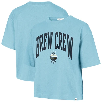 Women's '47  Powder Blue Milwaukee Brewers City Connect Shale Drop Shoulder Cropped T-Shirt